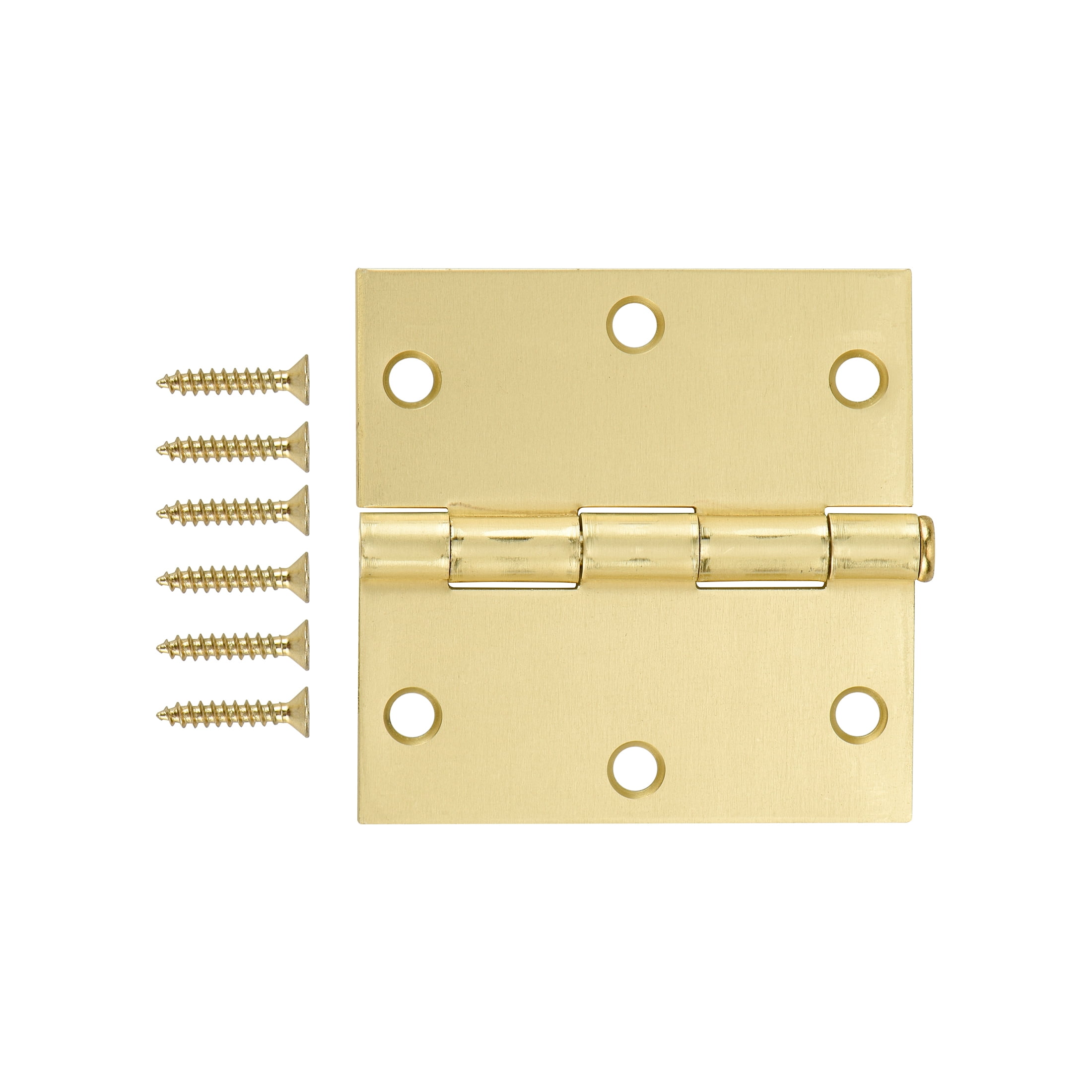 Hyper Tough 3-1/2 in. Square Corner Steel Door Hinge, Brass Finish