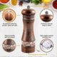 thumbnail image 3 of set of 2 wooden salt and pepper grinders adjustable, 3 of 4