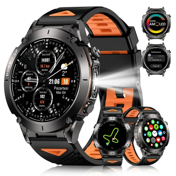 Reloj PODOEIL Military GPS Smart AMOLED de 1,43 pulgadas a prueba de agua