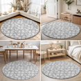 thumbnail image 4 of Small Round Rug 3Ft, Gray Leaves Non-Slip Washable Circle Rugs Carpet, Vintage Farmhouse Pastoral Aesthetic Plants Indoor Outdoor Rug Floor Mats Throw Runner for Bedroom Living Room Bathroom, 4 of 8