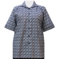 thumbnail image 1 of A Personal Touch Women's Plus Size Short Sleeve Button-Up Cotton Blouse with Pleats - Black Ditsy - 5X, 1 of 3