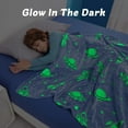 thumbnail image 4 of Glow in The Dark Blanket Unicorns Gifts for Girls，Dinosaur Blanket for Boys Glow in The Dark Dino Blanket Dinosaur Toys for Teen Boy Gifts Dinosaur Room Decor 50"x60"（Grey Space Rocket）, 4 of 7