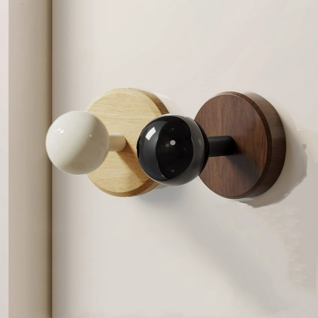 Ganchos adhesivos para pared - 10 ml de sujeción fuerte, sin marcas, ganchos resistentes para baño y cocina, blancos o negros, pack de 2