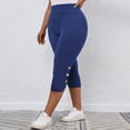 thumbnail image 4 of ShomPort Capri Leggings for Women Summer Elastic High Waist Yoga Gym Workout Pants, 4 of 8