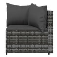 thumbnail image 2 of vidaXL Garden Corner Sofas with Cushions 2 pcs Grey Poly Rattan, 2 of 5
