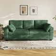 thumbnail image 2 of Rophefx 82" Comfy 3 Seat Sofa,Corduroy Deep Seat 3 Seater Couch with USB Ports,Cup Holders,Modern Loveseat Sofa for Small Spaces, Living Room, Bedroom,Green, 2 of 9