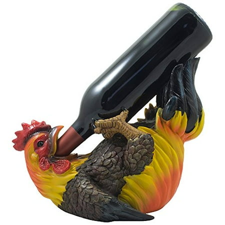 Home N Gifts Drinking Rooster Wine Bottle Holder Statue For