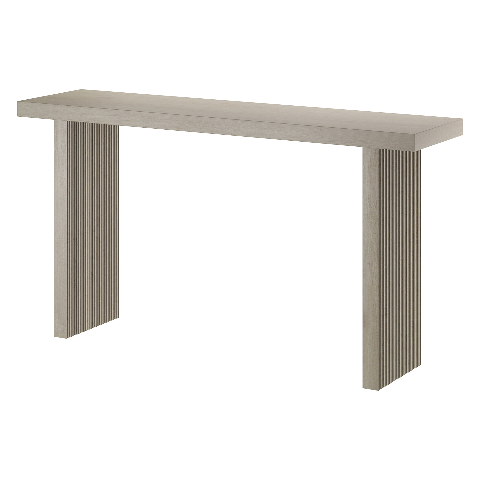 Evelyn&Zoe Modern/Contemporary 55" Wide Alder White Console Table