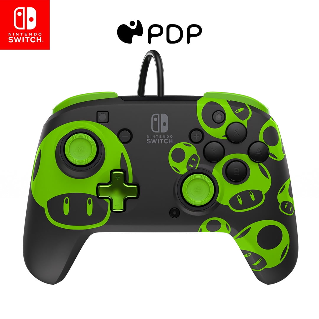 PDP REMATCH Wired Controller: 1-Up Glow in the Dark For Nintendo Switch, Nintendo Switch - OLED Model