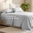 thumbnail image 3 of Bare Home 22" Extra Deep Pocket Sheet Set - Premium 1800 Collection - Ultra-Soft - Twin XL, Cloud Gray, 3 of 8