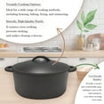 thumbnail image 6 of Cuisiland pre-seasoned Cast iron 5 Quart Dutch oven with Dual handles for Baking Bread, Soup, Frying - Indoor/Outdoor Kitchen, Camping, Fire and BBQ safe, 6 of 8