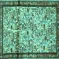 thumbnail image 1 of Ahgly Company Indoor Square Persian Turquoise Blue Traditional Area Rugs, 5' Square, 1 of 4