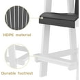thumbnail image 4 of 5 Pieces Outdoor High Top Table and Chairs Set Patio Bar Height Table Chairs Set for 4, Tall Adirondack Bar Sets, HDPE Outdoor Furniture White&Grey, 4 of 6