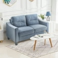 thumbnail image 5 of Small Chenille Loveseat – Comfortable Sectional Couch for Living Room, Bedroom, Office, Modern Design, 5 of 10
