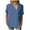 Blue, variant on QLEICOM Women 2023 Summer Tops T-shirt Loose Casual Solid Button Short Sleeve V-Neck Top Shirts Blue L, US Size 8