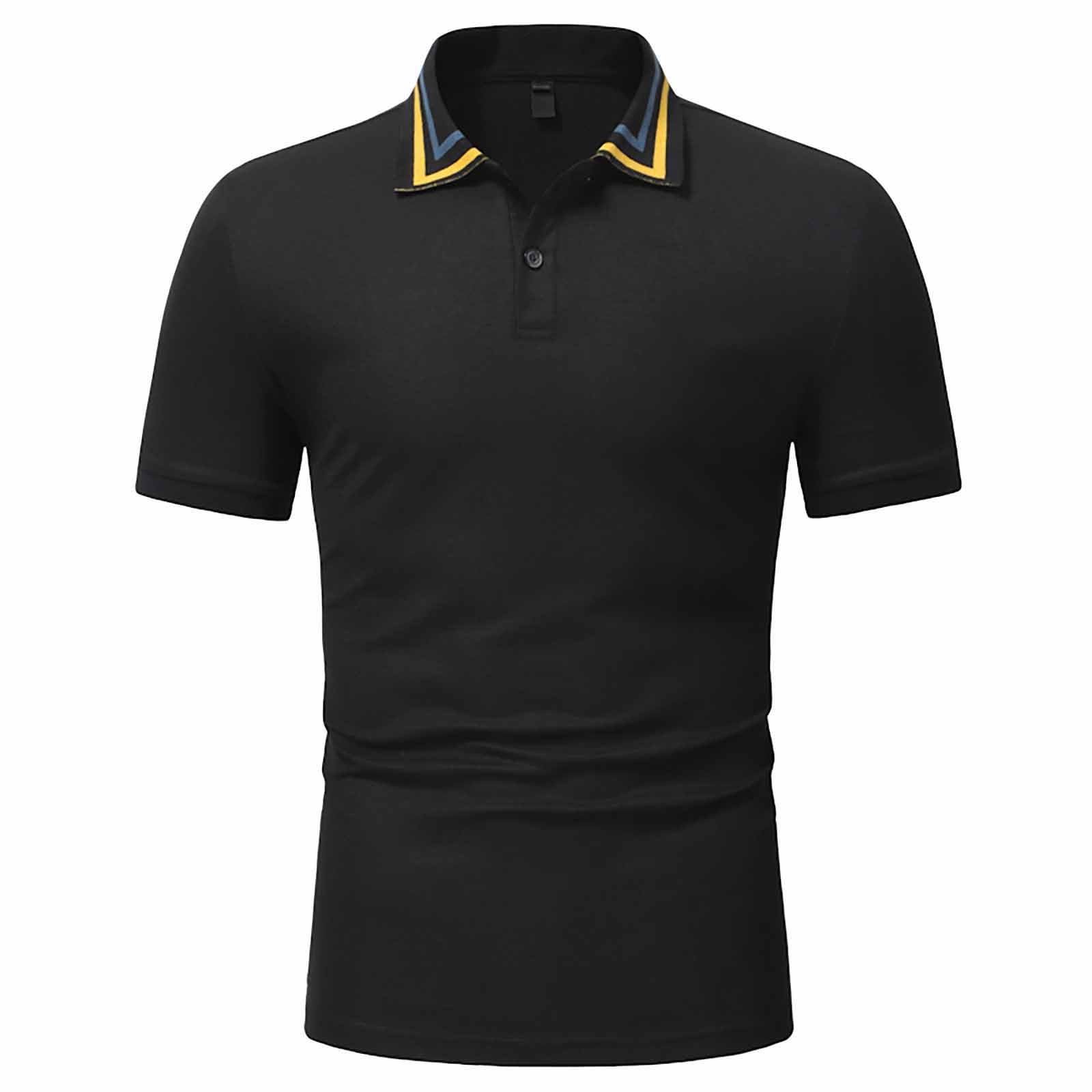 tklpehg Polo Shirts for Men Lapel Button T Shirts Polo Shirts Short ...