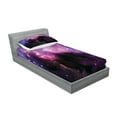 thumbnail image 2 of Ambesonne Space Fitted Sheet & Pillow Sham Set, Nebula Cosmos Image, Twin, Purple Blue, 2 of 2