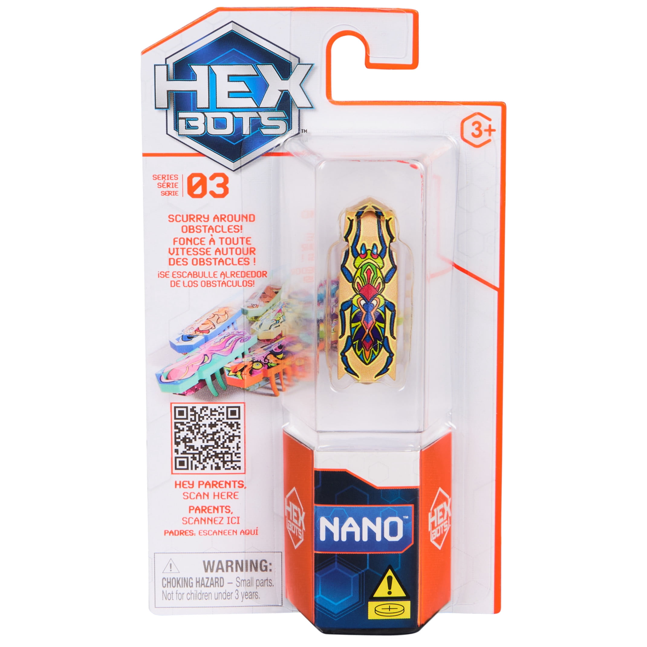 HEX BOTS Nano Single, Autonomous Mini Robot Toys with Vibration Technology, Ages 3 & Up