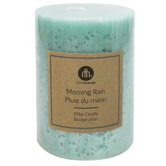 Hometrends 4" Morning Rain Scented Pillar Candle, 3"Dia x 4"H
