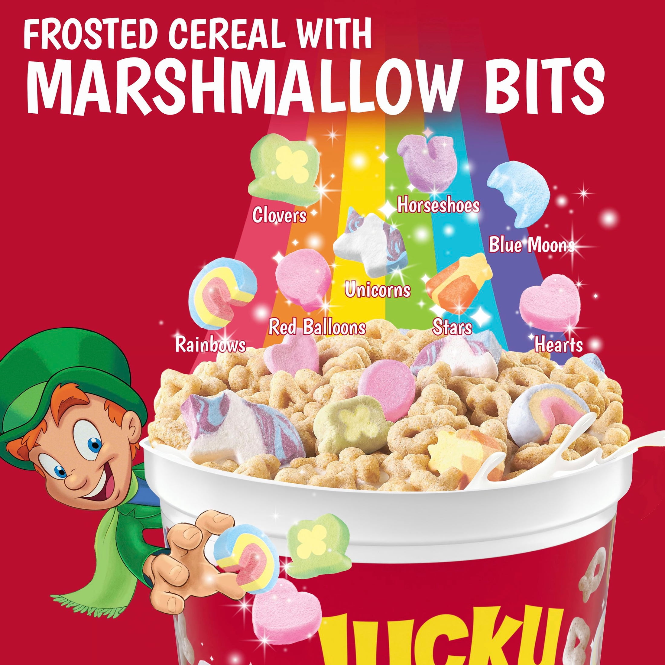 (2 pack) Lucky Charms with Marshmallows Breakfast Cereal Cup, Gluten Free, Single Serve, 1.7 oz
