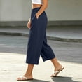 thumbnail image 4 of Drovellove Women's Plus Size Casual Cropped Pants with Pockets – Mid-Rise Straight Leg Summer Shorts, 4 of 6