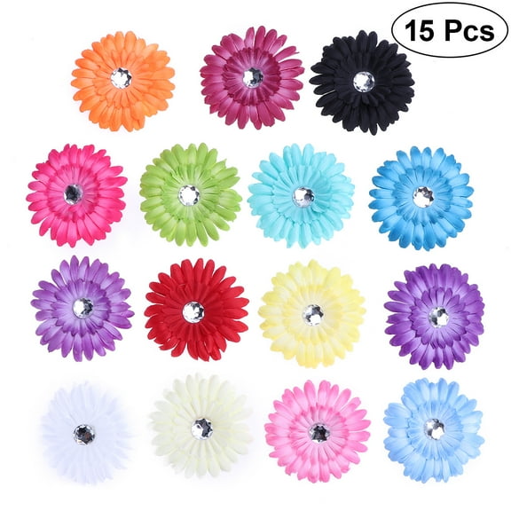 MEIBUTYUP 15Pcs Assorted Color Flower Hair Pins Elegant Hair Clips for Confident Style