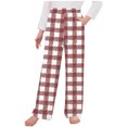 thumbnail image 4 of Utoimkio Unisex Boys Girls Pajama Pants Soft Elastic Waisted Kids Pajama Bottoms Plaid Print Lounge Pants with Pockets for Little Boy Girls 4-14 Years, 4 of 4