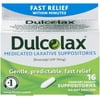 Dulcolax Medicated Laxative Suppositories - 16 ct, Pack of 2