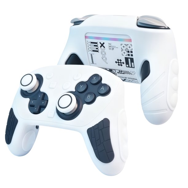Funda protectora de silicona para el mando Switch 2 Pro con tapas para los joysticks y pegatinas; funda antideslizante con motivos de dibujos animados