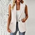 thumbnail image 2 of BangWanChi Blazers for Women Casual Women's Fashion Sleeveless Color Casual Jacket Business Small Suit Women Suit Jacket, 2 of 5
