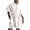 White, variant on Einccm Dress for Women V Neck Short Sleeve Mini Summer Dress Casual Solid Color Slim Fit Dress for Beach Vacation, Party, Work or Daily Wear