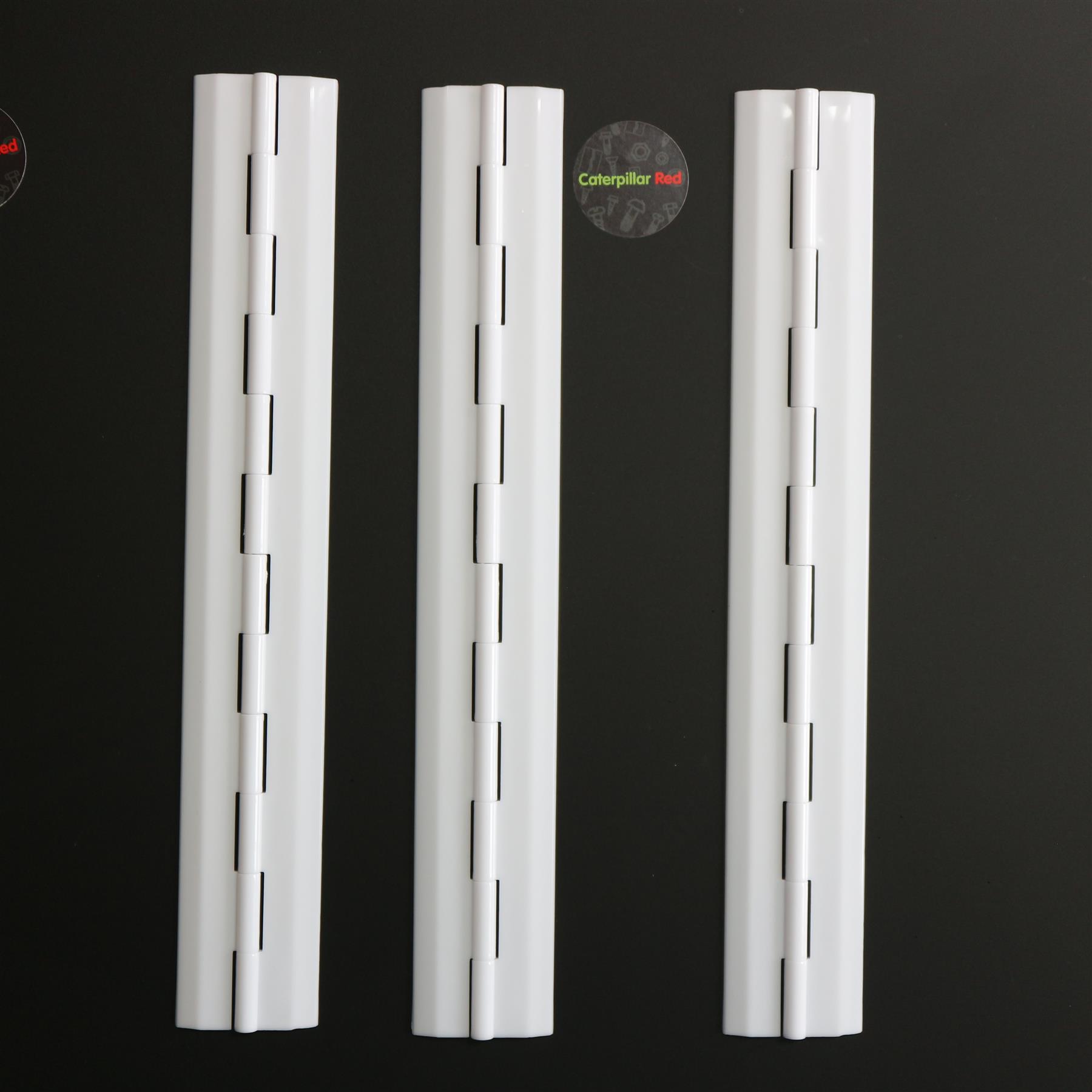 3 x 300mm WHITE, Continous Acrylic Piano Hinges