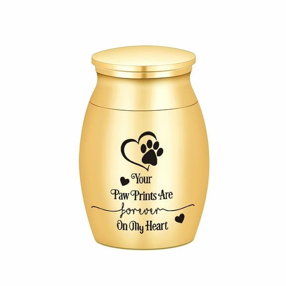 3*4 cm Small Pet Cremation Keepsake Urn for Ashes Holder Miniature Memorial Urn for Memorial Dog Cat - Your Paw Print are Forever in My Heart