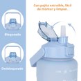 thumbnail image 3 of Botella de agua Onof  BAP-2L 2Litros Termo de agua Azul con Naranja Motivacional con Marcador de Tiempo, 3 of 4