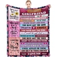 thumbnail image 1 of LHSHID to My Girlfriend Blanket Girlfriend Gifts I Love You Blessing Sweet Sayings QuoteThrow Blankets Birthday Gifts for Her Anniversary Present Soft Blankets for Bed Sofa and Couch 30"x40", 1 of 7