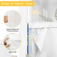 thumbnail image 3 of Summer Plant No Hooks Shower Curtain with Snap-in Liner Retro Yellow Lemon Floral Blue Stripe Shower Curtains for Bathroom, Waterproof, Easy Install, Washable 72"x84", 3 of 9