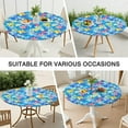 thumbnail image 7 of Elastic edge round table cover with durable polyester, floral motif, fits 44-52 inch diameter tables, large size, 7 of 7