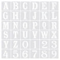thumbnail image 1 of Unique Bargains 2.4 Inch Letter Number Stencils 3' Width Alphabet Numbers Templates Set with Ring Shadow, White 36 Pack, 1 of 6
