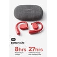 thumbnail image 4 of Cleer ARC II Sport Open Ear Headphones, True Wireless Ear Buds with Dual Mic, Sweat Resistant, Multi-Point Connect, 35 Hrs Playtime, Secure Fit, Bluetooth 5.3 Earbuds with Ear Hooks, Preset EQs, Red, 4 of 5