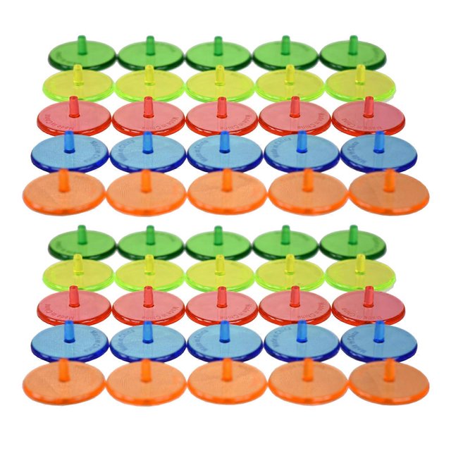 50Pcs Clear Plastic Flat Golf Balls Markers Golf Balls Mark Position Markers Diameter 24mm for Golfer Training Enduring