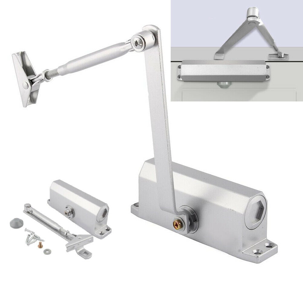 2x Aluminum Commercial Door Closer Two Independent Valves Control Sweep 45-65KG 