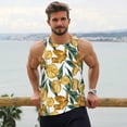 thumbnail image 6 of Daiia Yellow Tulips Printed Men's Quick Dry Fit Muscle Tank Top Slim-Fit Tank Workout Tank Top Lightweight Sports Tank Top-3X-Large, 6 of 7