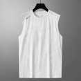 thumbnail image 6 of Tank Tops for Men Ice Silk Quick Dry Plus Size Summer, Breathable Sleeveless Undershirt for Workout Muscle Gym Athletic, White 3XL, 6 of 7