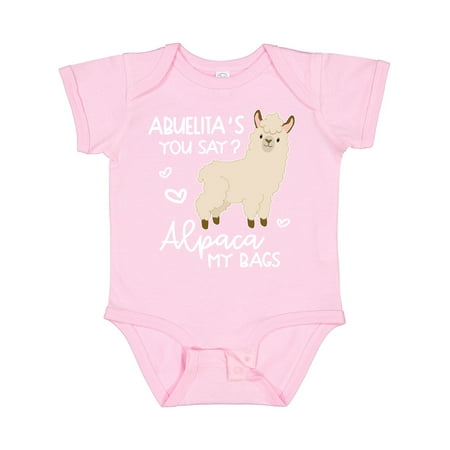 

Inktastic Abuelita s You Say Alpaca My Bags Gift Baby Boy or Baby Girl Bodysuit