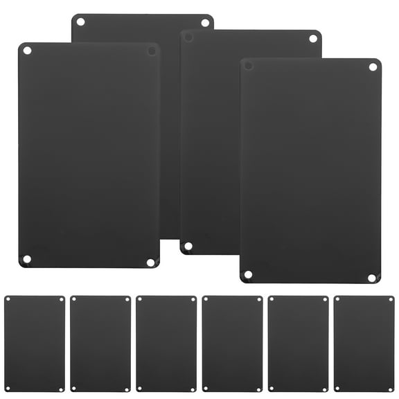 10Pcs Black Aluminum Name Plates for Decoration DIY Blank Signs for Wall Mount Office Door Photo