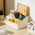 thumbnail image 4 of Desktop Storage Box Desktop Storage Box Large Capacity Smooth Edge Multi-compartments Non-Slip Base Wide Application Save Space Plastic 3/6 Grids Storage Case Sundries Container Home Supp, 4 of 6