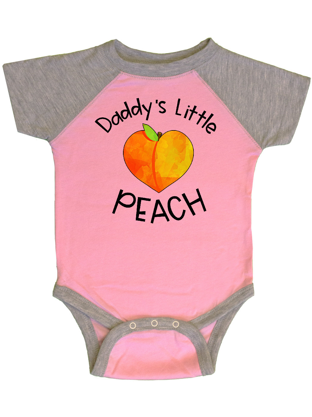 INKtastic Daddy's Little Peach Cute Peach Heart Infant Creeper