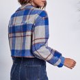 thumbnail image 3 of Chaqueta De Abrigo De Tela Escocesa Para Mujer, Camisas De Abrigo De Moda, Estilo Corto Cómodo, Manga Abullonada, Bolsillo Agradable Para La Piel Para Mujer Para Club Para Ir De ANGGREK ID1711, 3 of 7