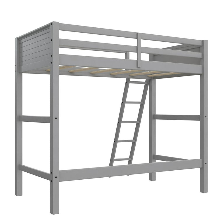 Your Zone Kiarah Twin Loft Bed with Ladder, Gray - Walmart.com