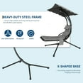 thumbnail image 4 of Hanging Chaise Lounge Swing Chair, Hanging Curved Chaise Lounge Chair Umbrella, Curved Steel Hammock Lounger Chairs for Outdoor Indoor Patio Pool Garden Backyard Porch, 4 of 16